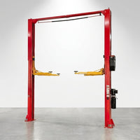 12000 Lbs Extra Height 167Inch 2 Post Lift Two Post Car Lift AK-M120 Auto Lift Car Lift Hoist 2 Post Car Lift (Extra Height, Red) — Studio Shot