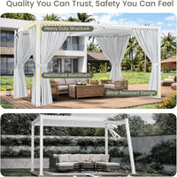 Louvered Pergola Built for Year-Round Shade, 12x20 Aluminum Frame, Reinforced Steel Roof, Weatherproof