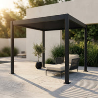 8 Ft. X 8 Ft. Matte Black Aluminum Pergola — Studio Shot
