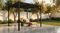 8 Ft. X 8 Ft. Matte Black Aluminum Pergola — Lifestyle