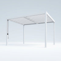 Louvered Pergola Built for Year-Round Shade, 12x20 Aluminum Frame, Reinforced Steel Roof, Weatherproof — Studio Shot