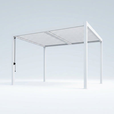 Louvered Pergola Built for Year-Round Shade, 12x20 Aluminum Frame, Reinforced Steel Roof, Weatherproof