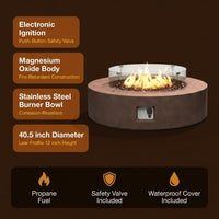 Outdoor Propane Fire Pit Coffee Table W Wind Guard, Amber Yellow Fire Glass — Results & Stats