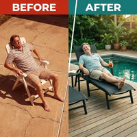 Set of 2 Outdoor Adjustable Chaise Lounge Chair Patio Folding Recliner Lounge Black — Before & After