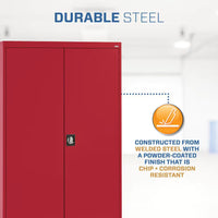 Elite Series 46 In. W X 72 In. H X 24 In. D 22-Gauge 5-Shelf Steel Freestanding Garage Storage Cabinet in Red
